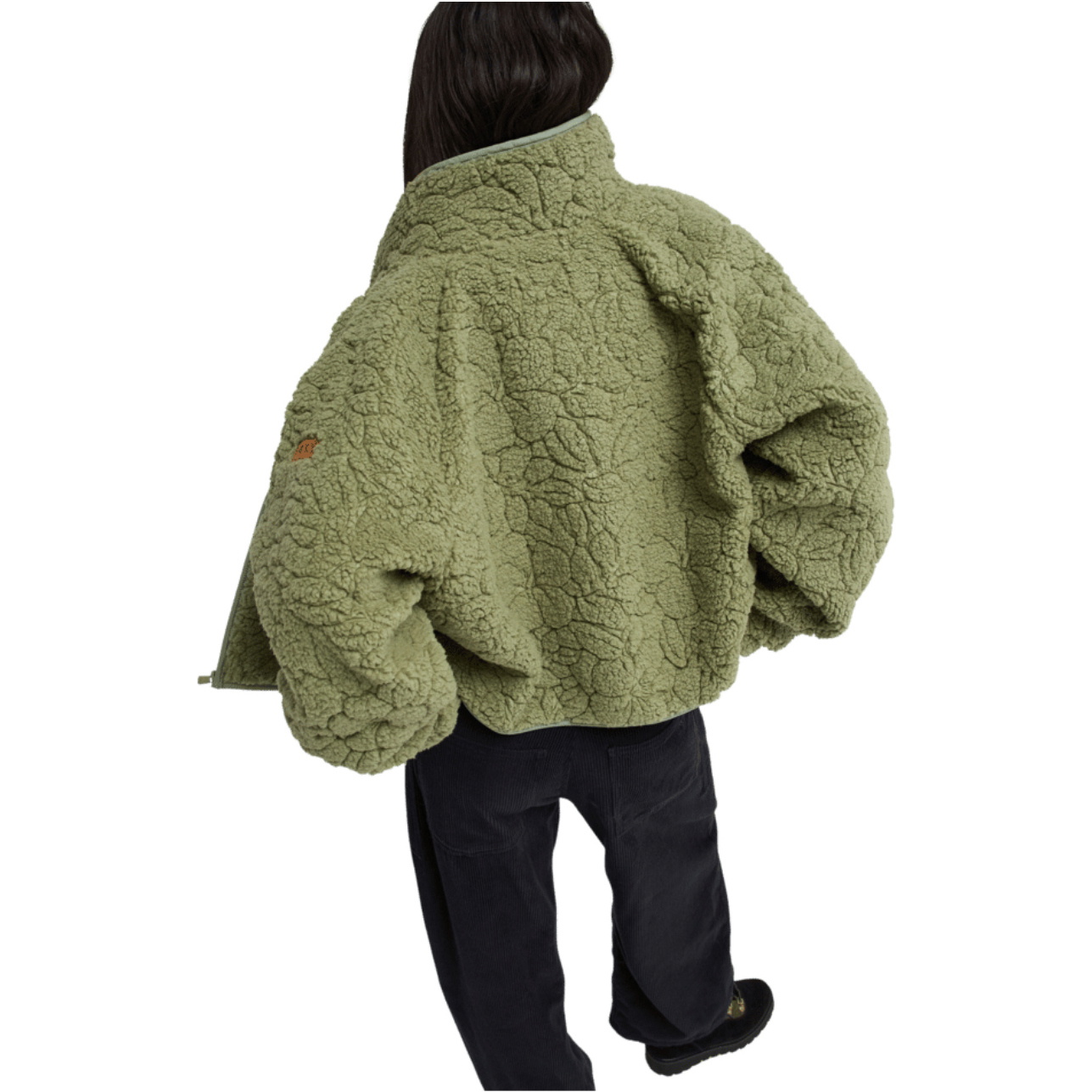 2026 Roxy Womens Blurry Cloud Full Zip Relaxed Fleece  ERJPF03212 - Oil Green Outline Mo